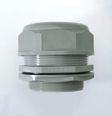 M75 Grey Nylon Cable Gland IP68 56-66mm cable dia. w/ Locknut & Washer EV Solar - Image 1 of 2