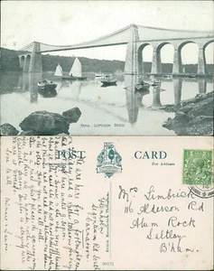 Menai Suspension Bridge 1914 Cancel ETW Dennis 060271 - Picture 1 of 2