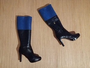 Original FENDI Stiefel Absatz&Plateau Schwarz/Blau Leder Gr. 41 NEU - Bild 1 von 12