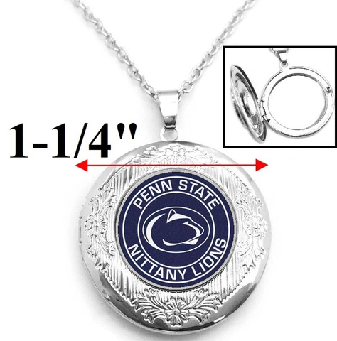 Penn State Womens Sterling Silver Link Chain Necklace & Locket Jewelry D16 Cover