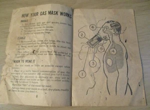 Libretto/GUIDA ILLUSTRATA "LA TUA MASCHERA ANTIGAS" vintage anni '40 seconda guerra mondiale~(G) - Foto 1 di 9