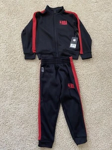 **NEW NBA Logo Boys, 2 Piece Set, Black W/red, Size 6 - Picture 1 of 7