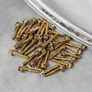 140x M6 32mm Gold 3PC Wheel Split Rim Assembly Bolts BBS RS OZ Schmidt RH Screws - Picture 1 of 1