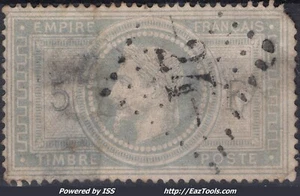 FRANCE EMPIRE 5Fr VIOLET GRIS N°33 AVEC OBLITERATION GC 24 A VOIR - Picture 1 of 2