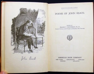 1926 JOHN KEATS POEMS BACHMAN EDIT ECLECTIC ENGLISH CLASSICS KEREN HANOAR PLATE - Picture 1 of 4