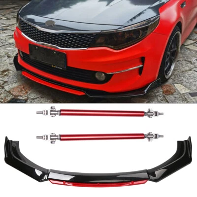 For 2011-2019 Kia Optima Car Front Bumper Lip Splitter Body Kits + Strut Rods US Foto 1 de 4