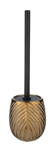WENKO WC Garnitur Idro Bad Bürsten Halter Stehend Keramik Edelstahl Gold Schwarz - Bild 1 von 5