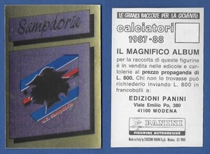 SCUDETTO CALCIATORI PANINI 1987/88 - NUOVO/NEW N.248 - SAMPDORIA - Foto 1 di 1