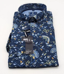 REDMOND Langarm Hemd Gr. S 37/38 button-down-kragen Blau Floral Regular Fit - Bild 1 von 5