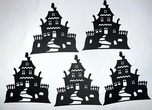 5 CASA EMBRUJADA papel cartulina troquelado adornos álbum de recortes HALLOWEEN - Imagen 1 de 3