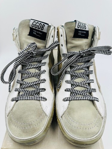 GOLDEN GOOSE Sneakers Gol Goose Slide oro ghiaccio glitter quarto pelle donna taglia 39