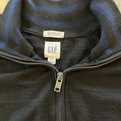 GAP Jumper Mens Medium 100% Merino Wool 1/4 Zip Mock Neck Sweater Light Stretch - Image 1 of 4