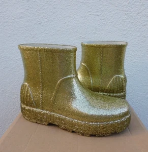 UGG DRIZLITA GLITTER WATERPROOF RUBBER WOOL RAIN BOOTS, WOMEN US 9/ EUR 40 ~NEW - Picture 1 of 6