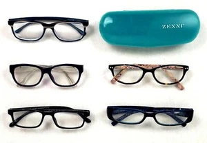 Women's Eyeglasses FRAMES ONLY 5 Pairs Lot Assorted Styles Zenni Puma London Fog - Picture 1 of 12