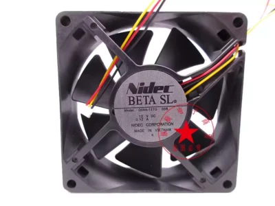 1PC NIDEC 12V 0.12A D08A-12TG 05B 8025 8CM 3-wire cooling fan - Image 1 of 4