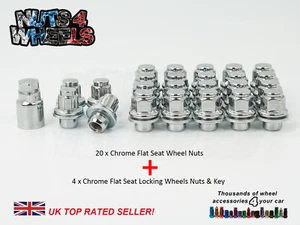 20 x Flat Seat OEM Alloy Wheel Nuts & Lockers fits Mitsubishi Pajero - Picture 1 of 4