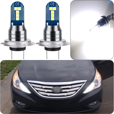 2pcs 6000K White H7 LED Daytime Running Light Bulbs for Hyundai Genesis Sonata - Image 1 of 4
