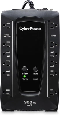 AVRG900U AVR UPS System, 900VA/480W, 12 Outlets, Compact - Image 1 of 4