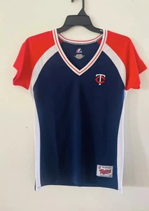 Majestic MLB Minnesota Twins Cool Base woman Jersey Sz-L/XL Navy Blue - Picture 1 of 5
