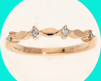 Alianza de boda de diamantes naturales Emmy London .10 quilates 3 mm oro rosa talla 5,5 Foto 1 de 4