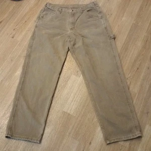 Lee Jeans Mens 38x32 Tan Carpenter Baggy Loose Denim Straight Leg Beige Brown - Picture 1 of 15
