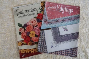 Vintage J & P Coats Floral Insertions #263 and Handkerchief Edgings #282 - Picture 1 of 10