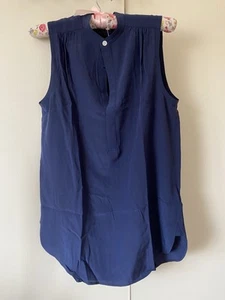 Polo Ralph Lauren ladies navy 100% silk top sz S BNWT - Picture 1 of 9