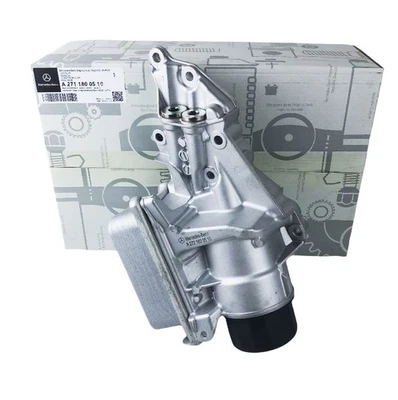NEW Oil Filter Housing With Cooler 2721800510 For Mercedes Benz 272 180 0510 Foto 1 de 4