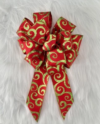 The Grinch  Large Bow -Christmas Tree Decoration - Wreath Bow - Handmade Bow - Image 1 of 4