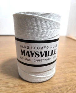 MAYSVILLE Carpet Warp White Cotton Yarn Hand Rug 800 Yard Skein NEW  MADE IN USA - Picture 1 of 4