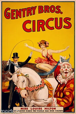 CIRCUS VINTAGE PRINT PHOTO ART POSTER ADVERTISING ANTIQUE painting - Image 1 of 4