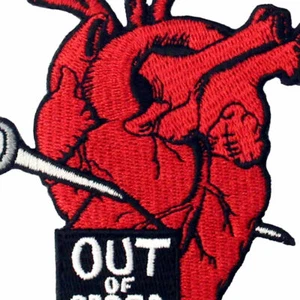 Embroidered Iron Sew On Patches transfers Appliques Badge Heart Out Of Order 642 - Picture 1 of 4