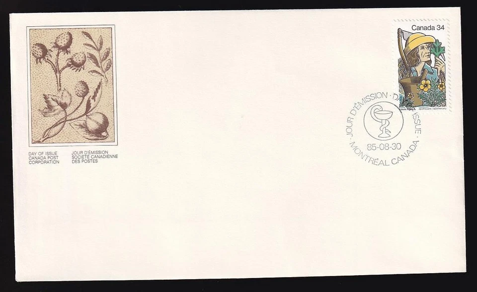 Canada OFDC 1985 Apothecary Louis Hébert sc#1060 - Image 1 of 1