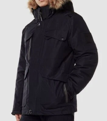 $299 Projek Raw Men's Blue Tommy Faux-Fur Trim 3-in-1 Parka Coat Jacket Size M - Image 1 of 4