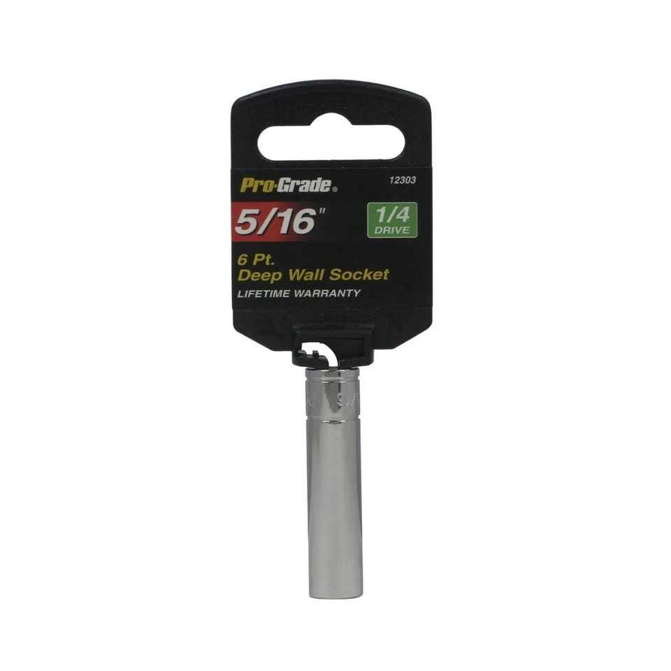 Pro Grade 12303 Deep Socket 5/16" with 1/4" Drive 6 Points SAE with Free Ship - Image 1 of 1