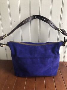 Hobo Brand Suede bucket over the shoulder hobo bag purse Purple boho Retail $298