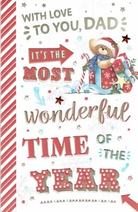 Tarjeta PAPÁ NAVIDAD EX-GRANDE 8 páginas con palabras encantadoras lindo diseño - Imagen 1 de 6