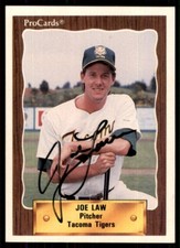 1990 ProCards Joe Law IP Signed Auto Tacoma Tigers #88
