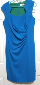 CALVIN KLEIN Dress WOMEN SIZE 10 Teal Blue/Top Lined/Bottom Slip NWOT - Picture 1 of 4