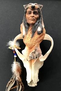 Figura Calavera Patas de Lobo Gary Rose Escultura Nativo Americano 438/2500 - Imagen 1 de 10