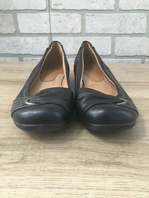 Mocasines planos de ballet Yuu Genna de cuero sintético negro WRF12-12220, talla 8,5 M Foto 1 de 4