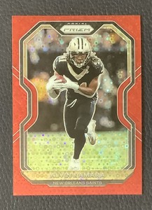 2020 Panini Prizm Alvin Kamara No Huddle Red Disco Prizm #50/50
