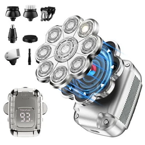 9D 5in1 Rotary Electric Shaver Cordless Hair Trimmer Bald Head Razor Men Wet Dry - Picture 1 of 12