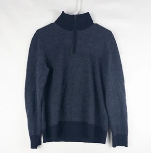Banana Republic Baruffa Sweater Mens L Navy Italian Merino Wool 1/2 Zip Jumper - Picture 1 of 8