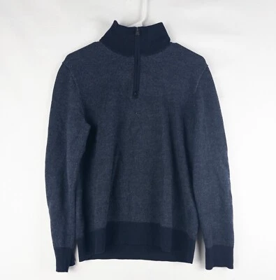 Banana Republic Baruffa Sweater Mens L Navy Italian Merino Wool 1/2 Zip Jumper - Image 1 of 4
