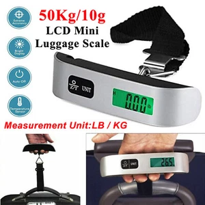 50kg/10g Portable Travel LCD Digital Hanging Luggage Scale Electronic Weight US - Picture 1 of 11