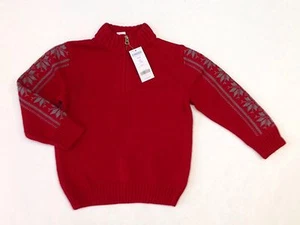 NWT Gymboree Ski Cabin Size S 5-6 Red Snowflake Half Zip Nordic Sweater - Picture 1 of 1