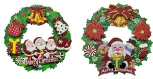 Large 3D Hanging Garland Christmas Xmas Window Shiny Door Wreath Decor 36cm - Picture 1 of 6