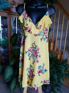 Paper Doll Yellow and Floral sundress. Sz S. Ruffles on neck . NEW - Picture 1 of 7
