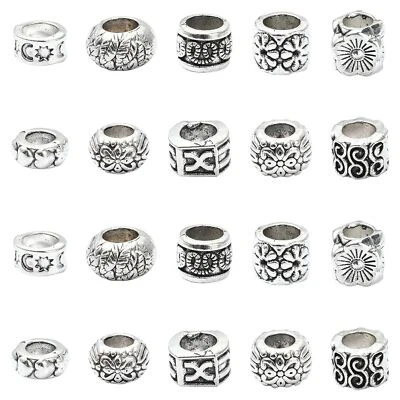 Pulsera 100x Aleación de Zinc Tibetana Europea Agujero Grande Joyería Cuentas Espaciadoras Sueltas Foto 1 de 4